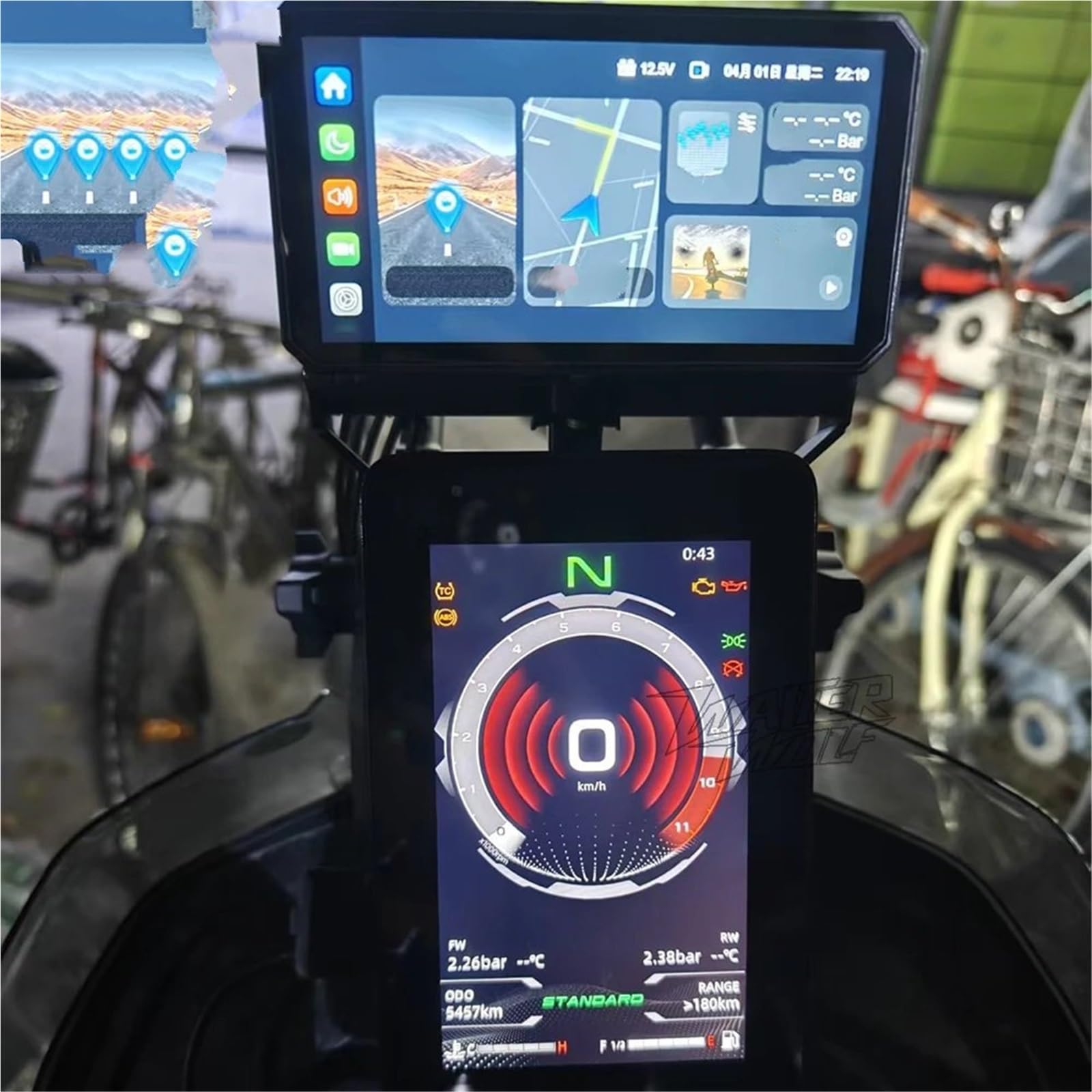 Uchwyt do nawigacji GPS Uchwyt przedłużający kierownicę nawigacji GPS Pasuje do CFMOTO 800MTX, pasujący do telefonu komórkowego i nawigacji satelitarnej GPS(TYPEA)