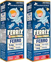 KIT 2X FERRIX (Ferro infantil) 30ml - Flora Nativa (Único, Morango)