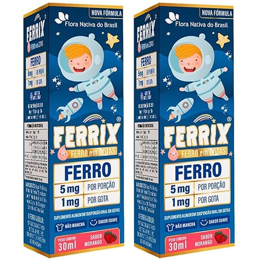 KIT 2X FERRIX (Ferro infantil) 30ml - Flora Nativa (Único, Morango)