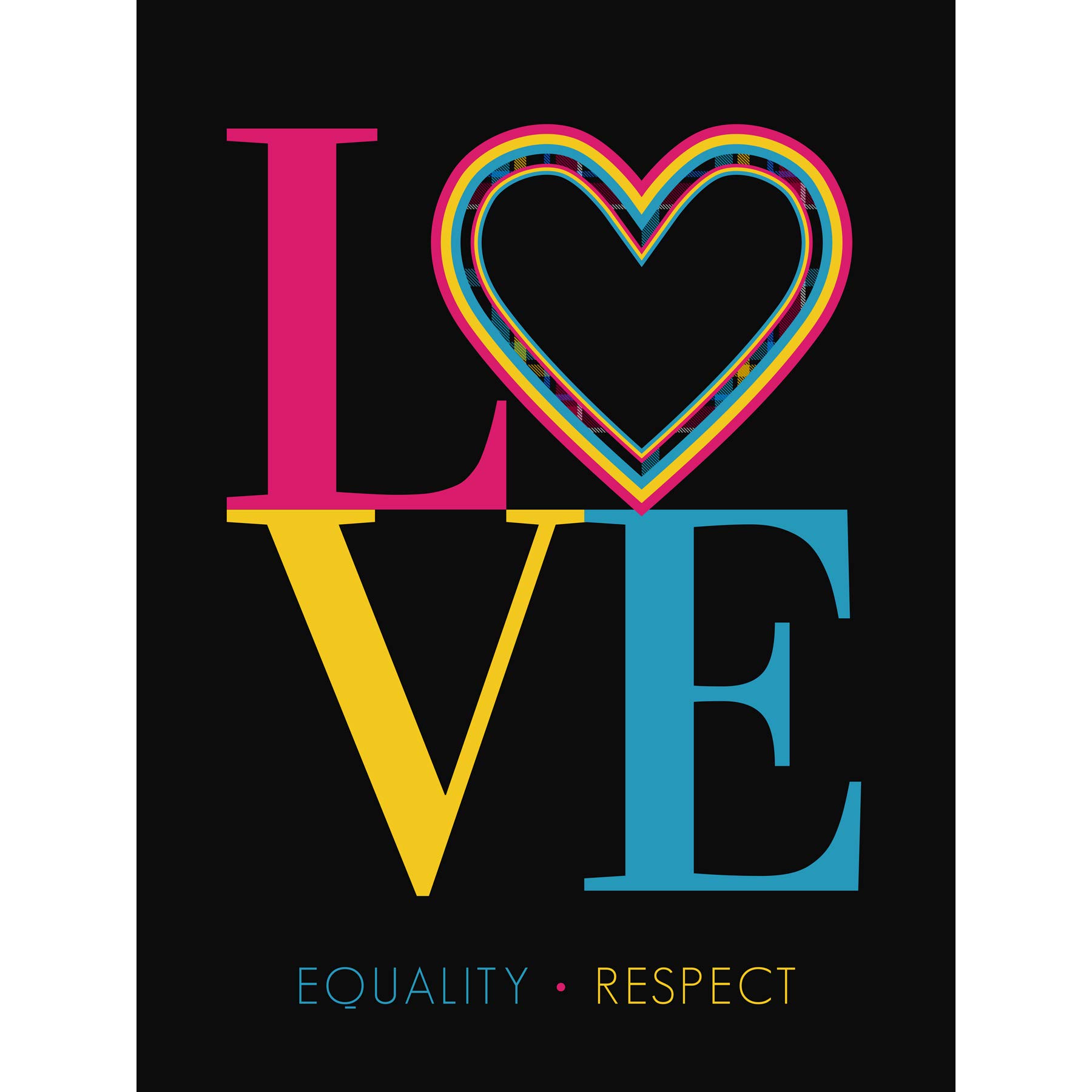 Wee Blue Coo Who Cares Scotland Love Equality Respect Heart Tartan Premium Wall Art Canvas Print 18X24 Inch