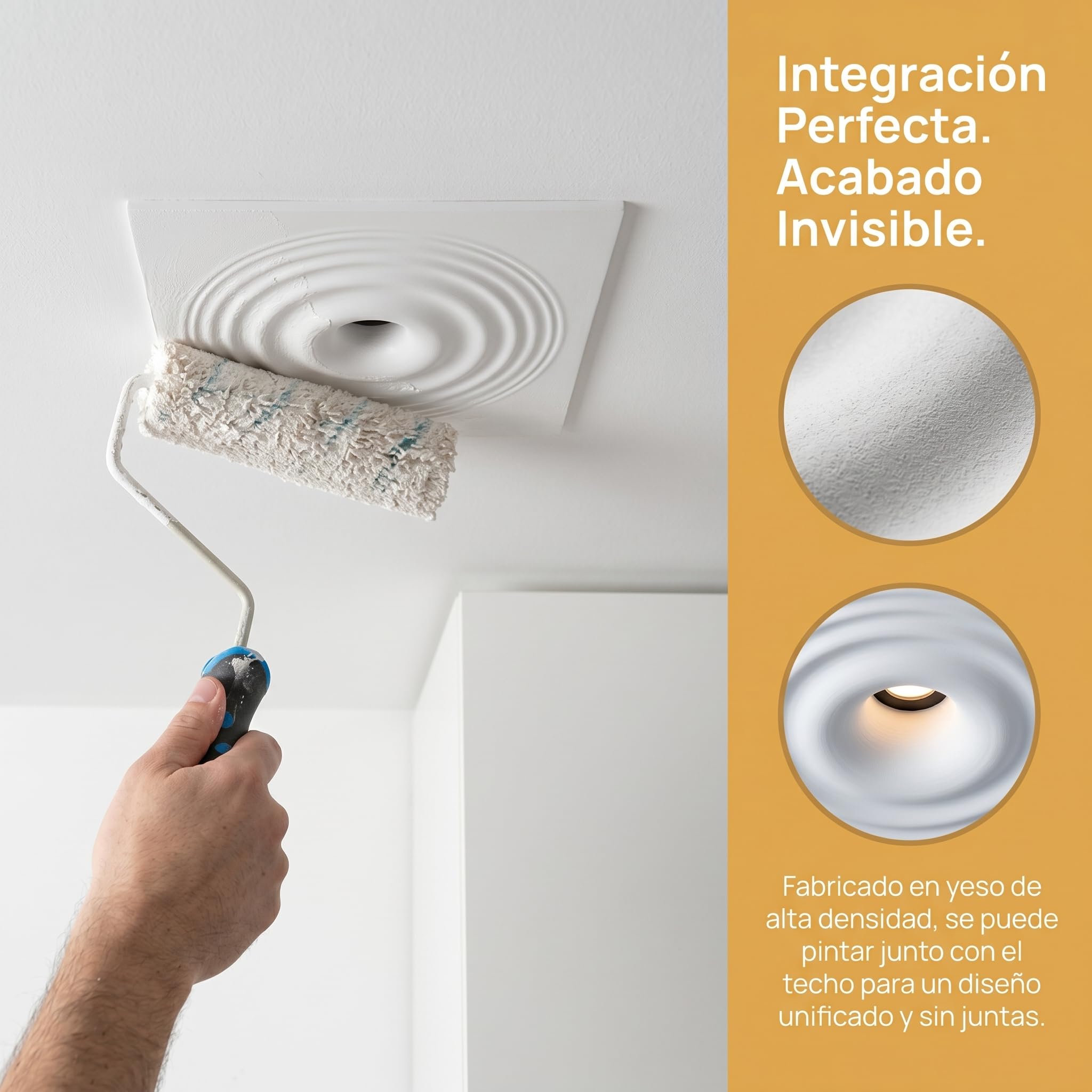 BARCELONA LED Downlight in gesso da incasso GU10 Ø130mm bianco senza cornice trimless 30x30cm plafone cartongesso design moderno classico lusso architetturale verniciabile
