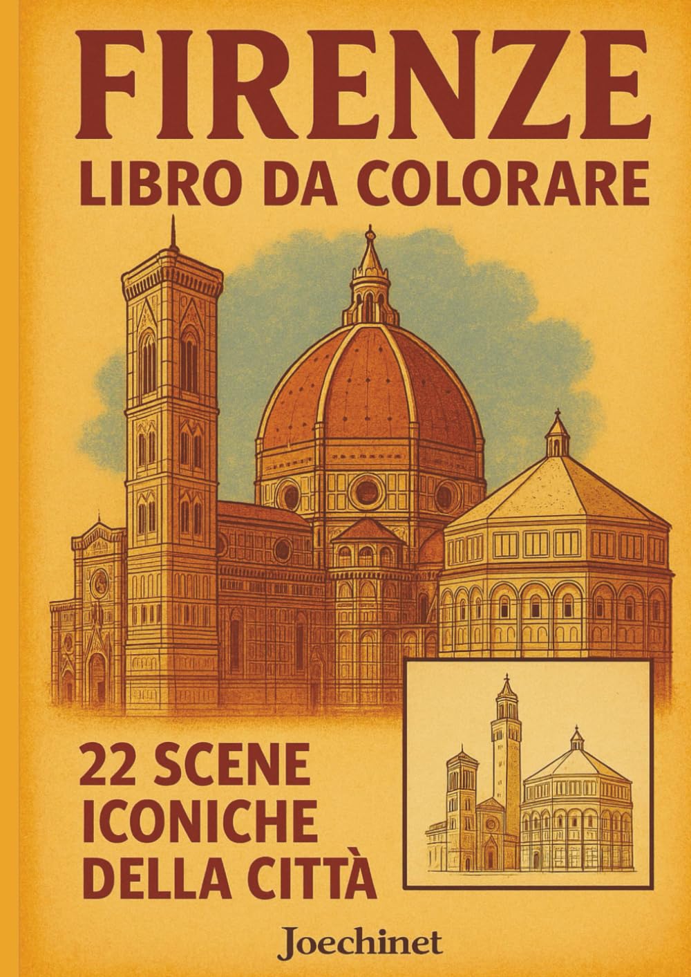 Firenze - Libro da Colorare per Adulti e Ragazzi: 22 Illustrazioni Iconiche della Città + Memory Stampabile tramite QR (Città da Colorare - Italia)