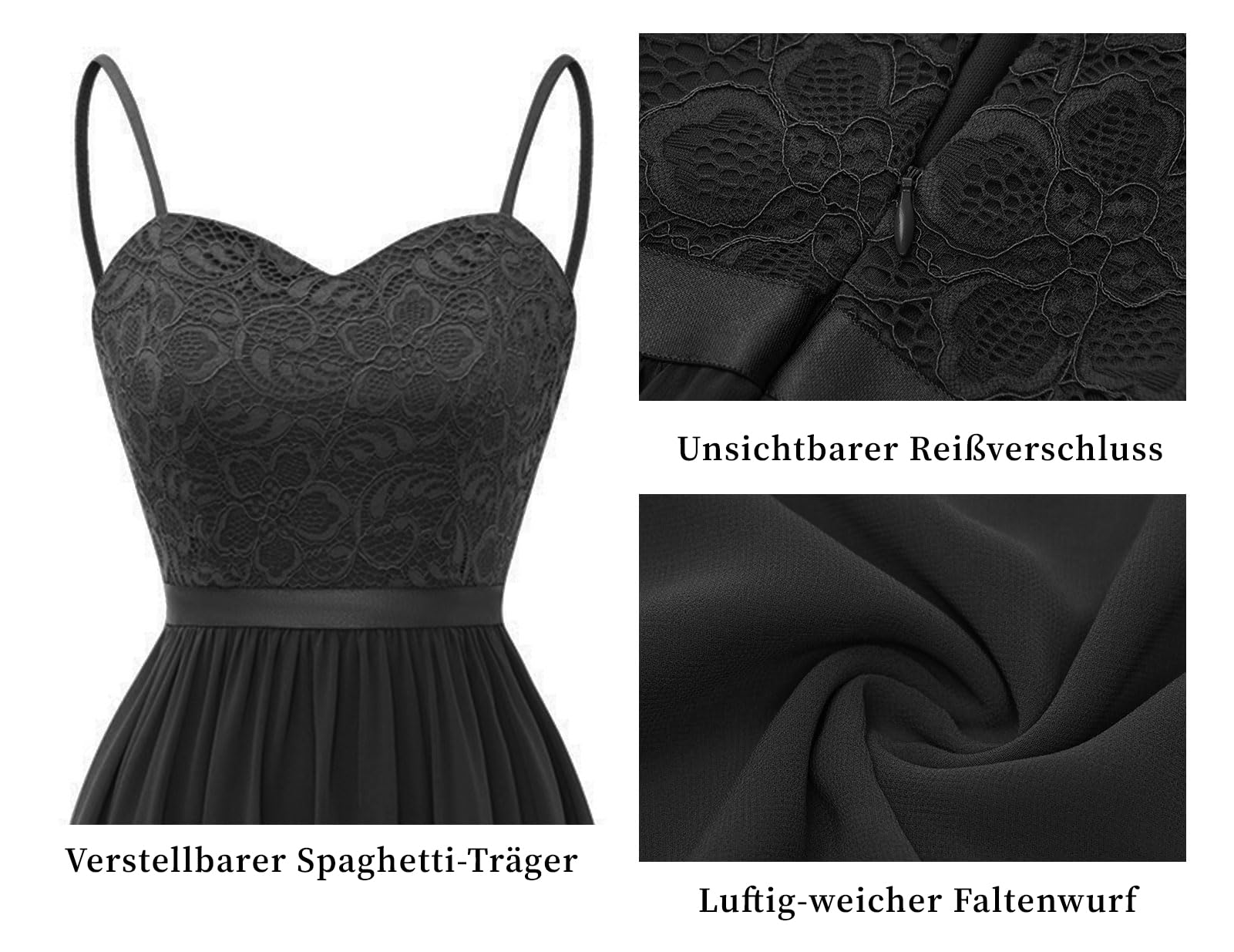 DRESSTELLS Abito formale da donna, lungo, per damigella d'onore, matrimonio, ospiti, modesto, ballo di fine anno, cocktail party