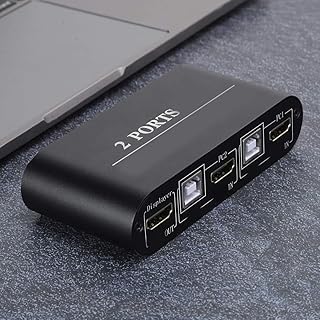 ASHATA HDMI Splitter, HDMI Switcher Small 2‑in‑1‑Out 2‑Port 4K Share, 2 Port HDMI Switcher Distributor Compatible with PS4 Xbox Sky Box Fire Stick, for USB Keyboard/Mouse/Printer/Video