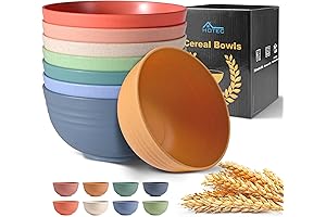 HOTEC Unbreakable Wheat Straw Cereal, Soup, Salad Bowls