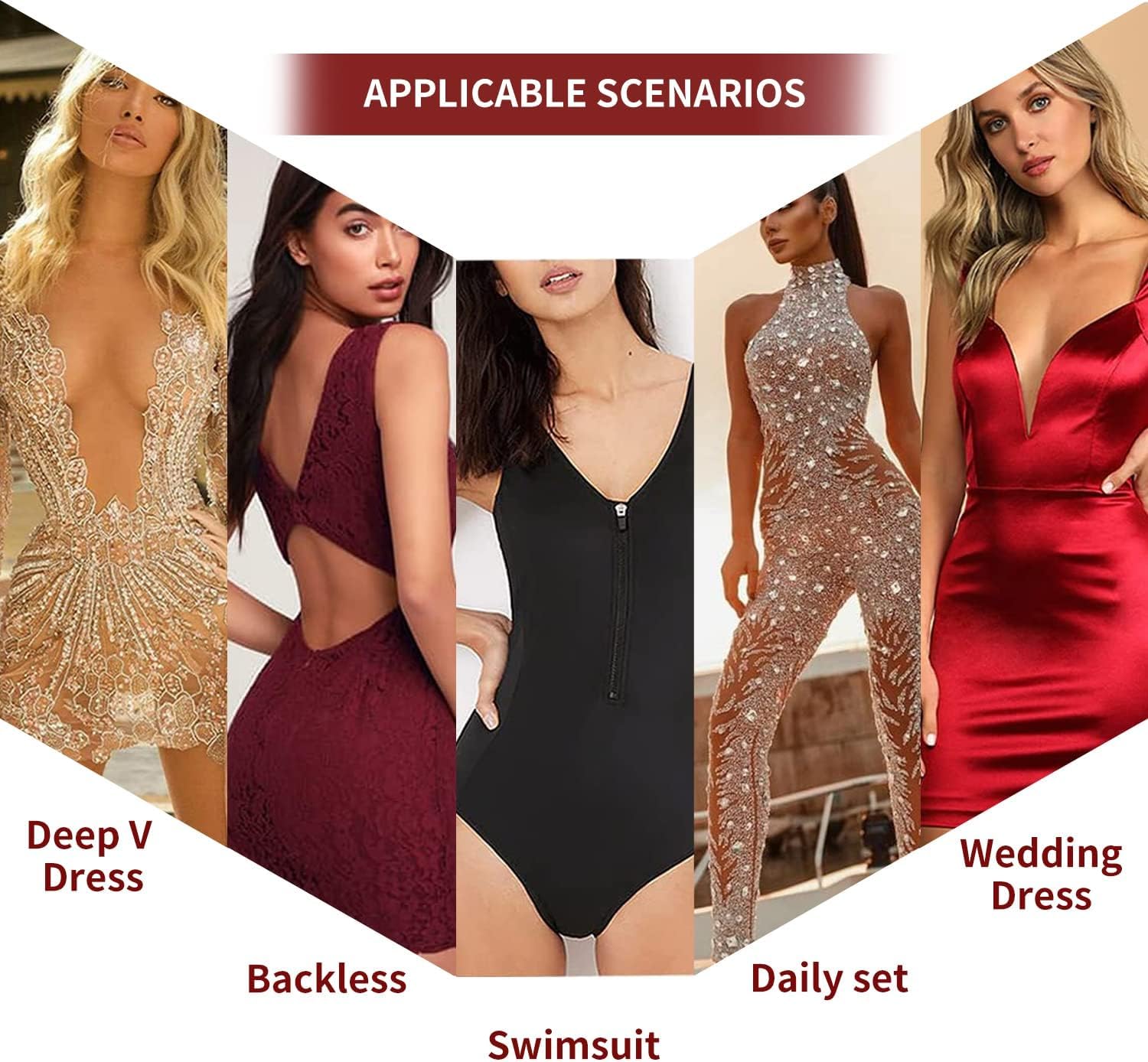 Sujetadores para Mujer, Sujetador Invisible Reutilizable Adhesivo Push Up de Silicona Sin Tirantes para A/B