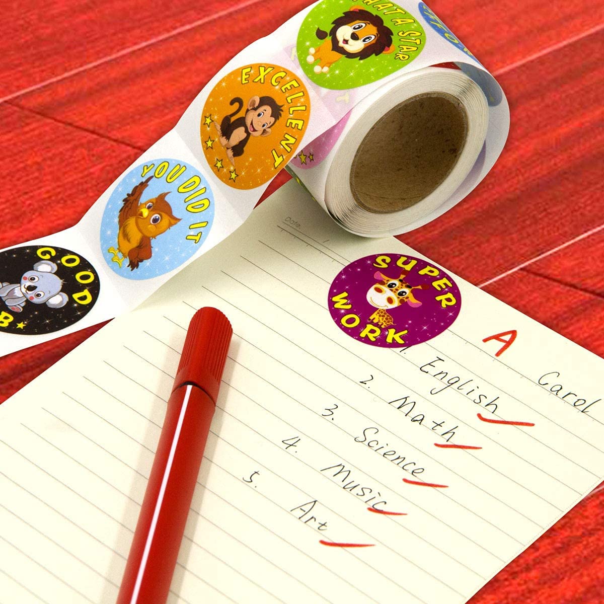 ZHOUHON Lot De 2000 Autocollants Animaux Marins Mignons – Récompenses Pour Enfants, Rouleau Pour Enseignants, Idéal Anniversaire, Classe Et Décoration