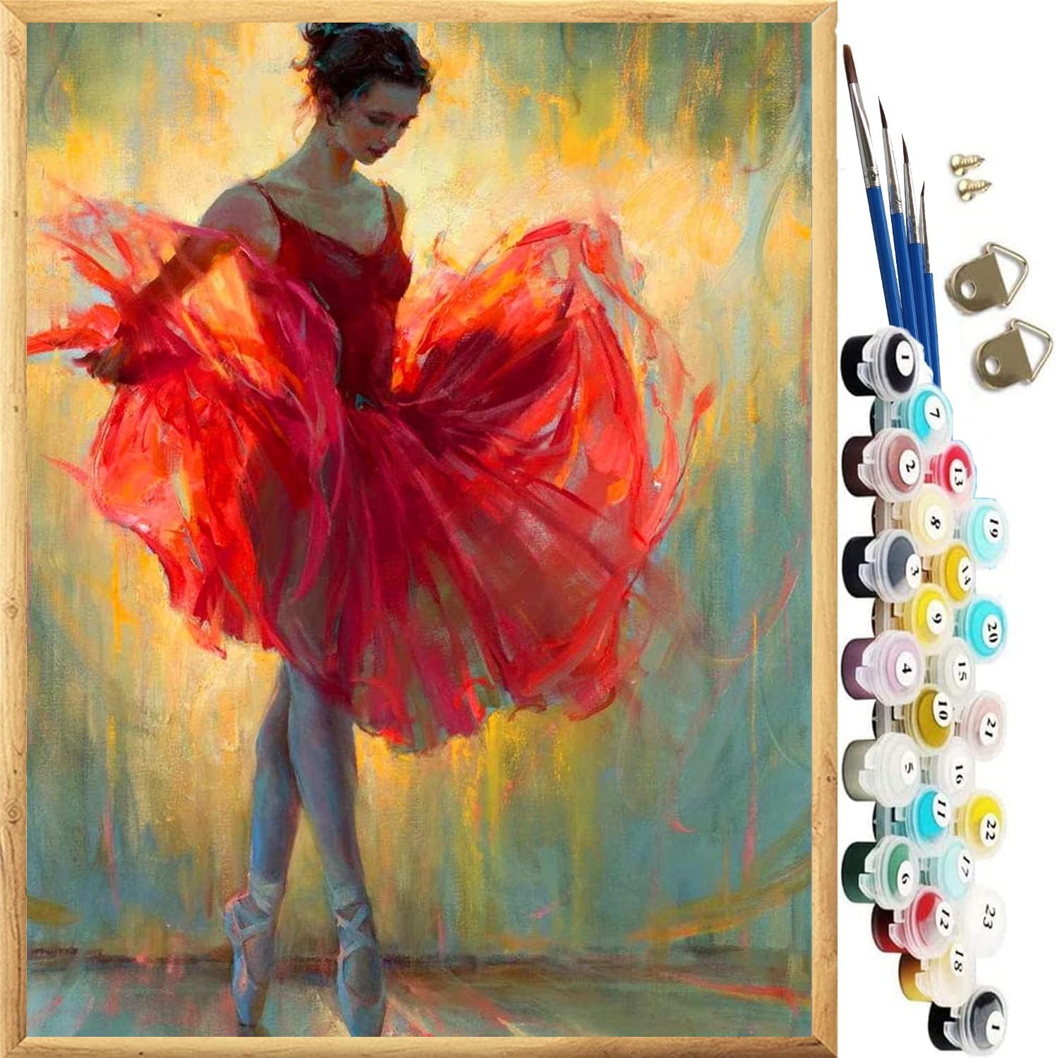 JanFebMar Peinture Numero Adulte, Acryliques Peinture par Numéros pour Adultes Débutants Enfants