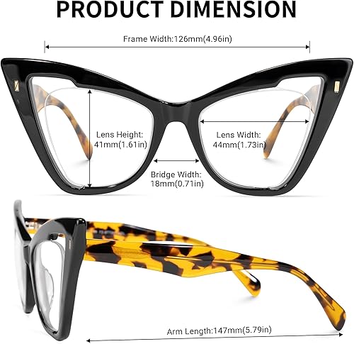 Miniatura 5 de Zeelool Elegantes gafas de mariposa para mujer con lente transparente sin receta Asta JGA706778