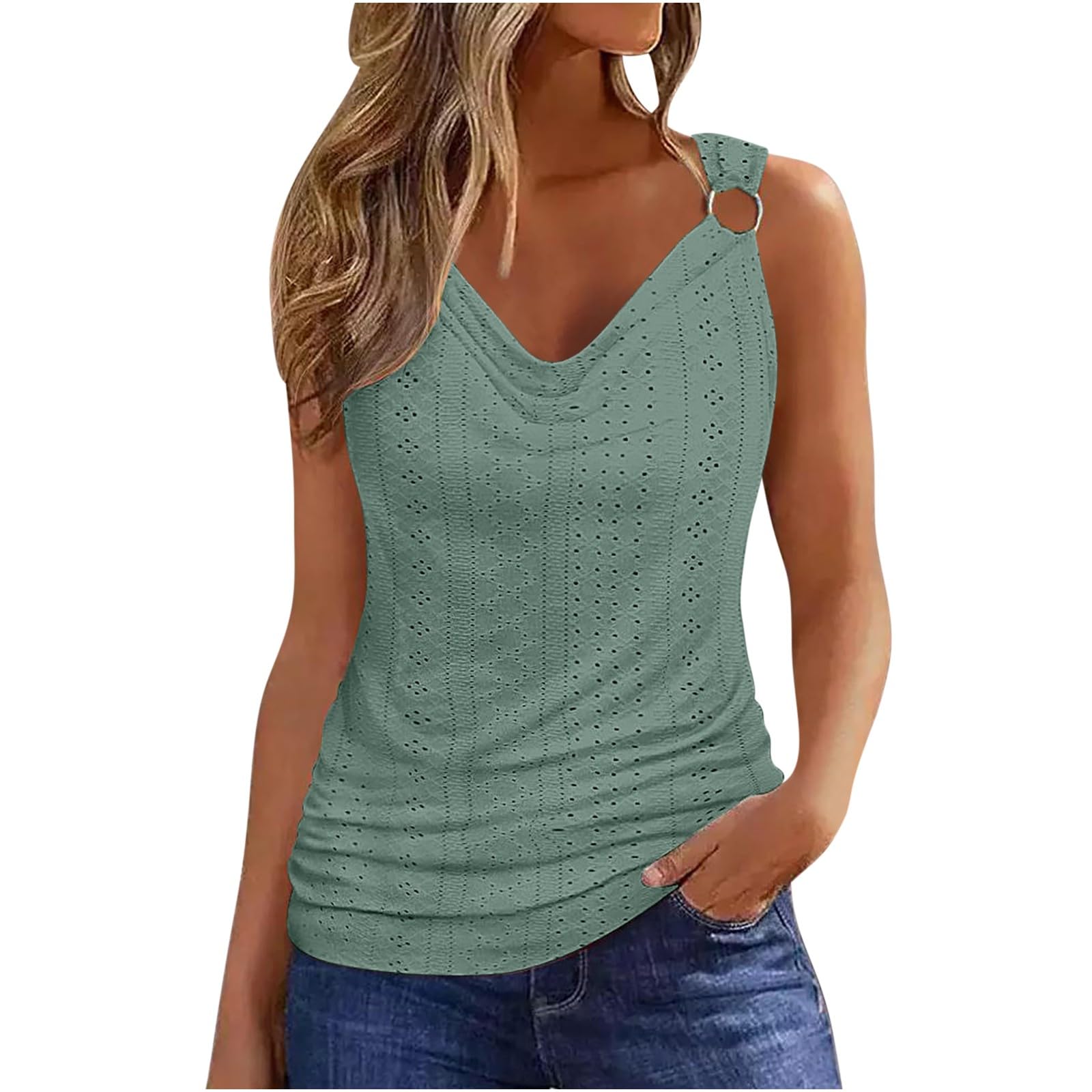 YOGALULU Camiseta Rayas Y Mujer Senza Maniche in Tinta Unita T-Shirt aderenti estive Senza Maniche con scollo rotondo Camisetas Escote Abierto Mujer