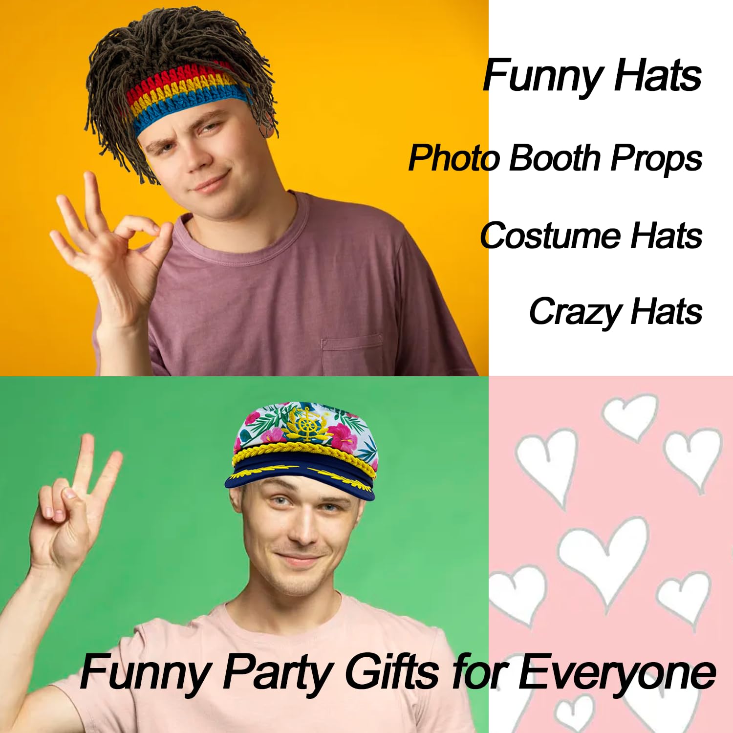 12 gorros divertidos de fiesta divertidos para adolescentes y adultos | Divertidos sombreros de disfraz para cabina de fotos para adolescentes y adultos