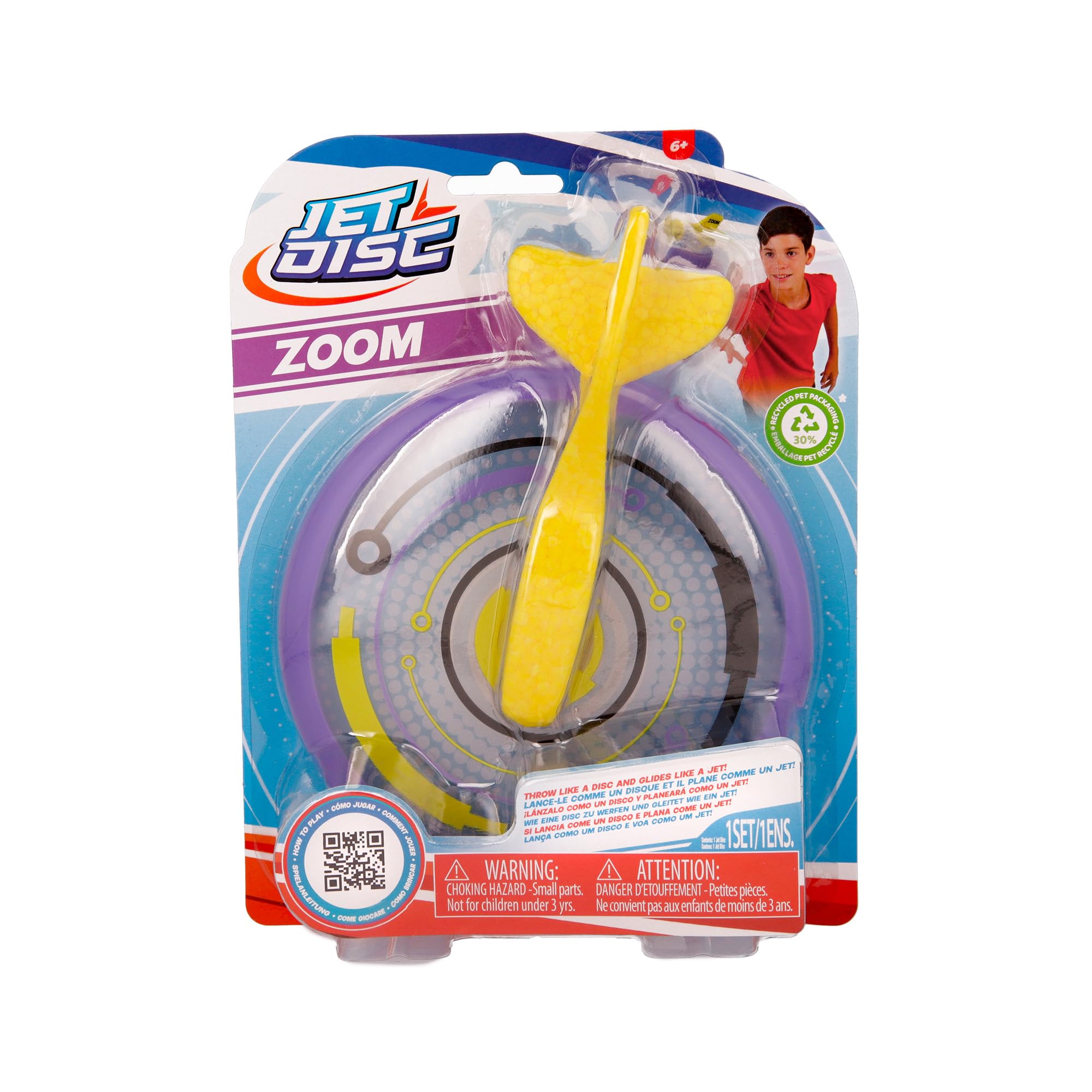 Zoom Violeta, Divertido Juego al Aire Libre, Lánzalo como un Disco y Observa cómo Planea por el Cielo como un Avión, Juguete para Niños y Niñas a Partir de 6 Años en Adelante
