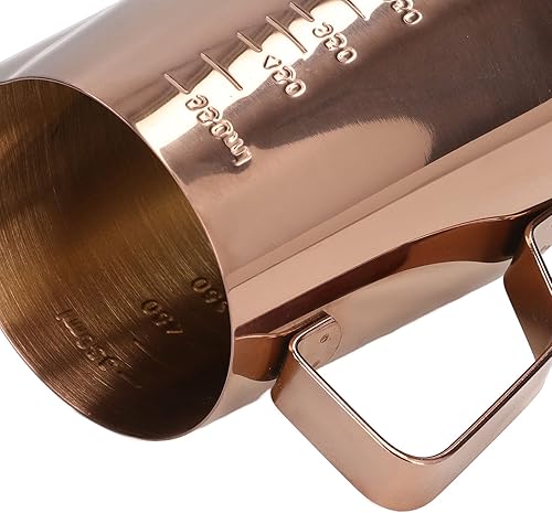 Miniatura 3 de Jarra de espuma de leche, lata de leche de acero inoxidable 304, taza de espuma de café con decoración artística, jarra de café con leche de acero