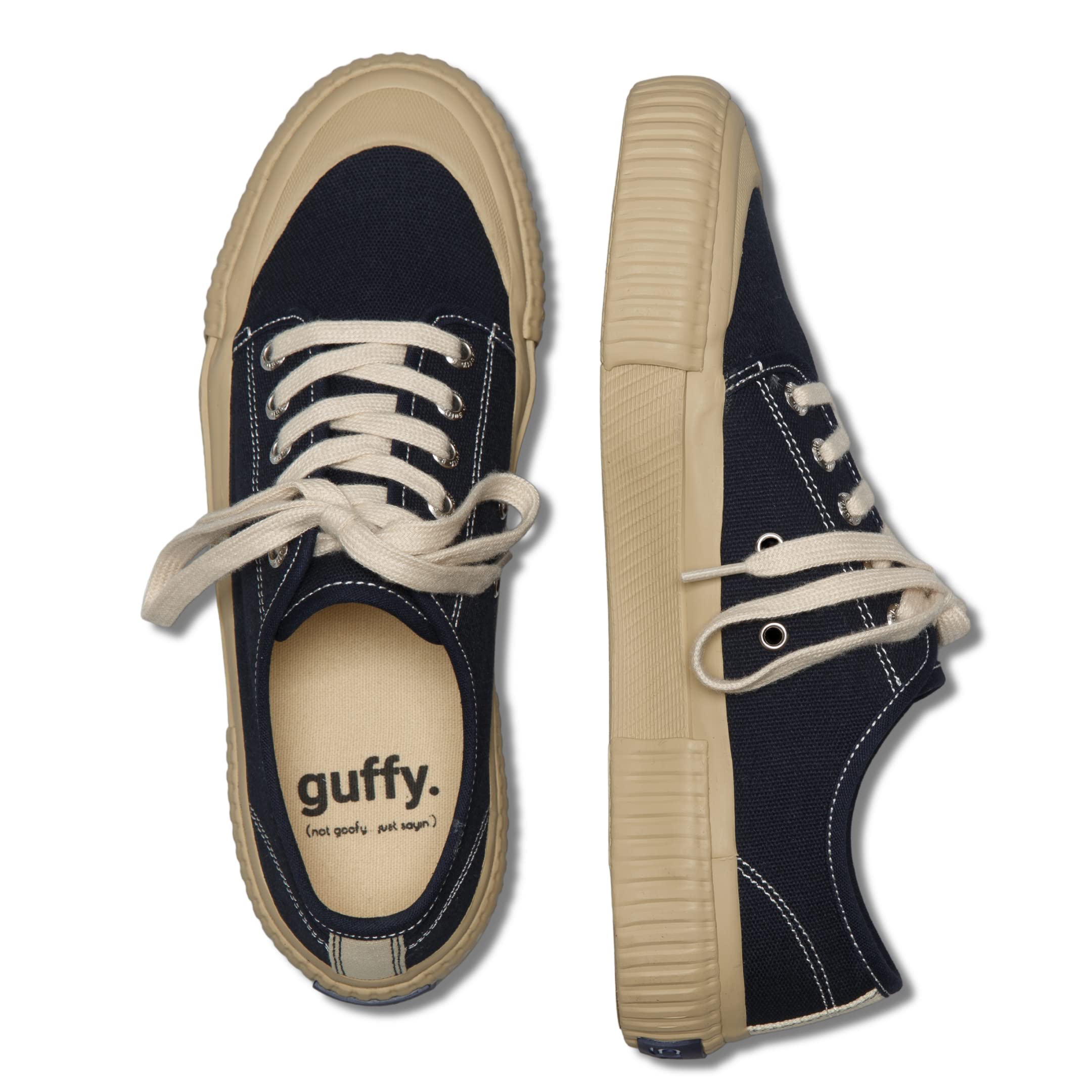 Guffy Womens Canvas Sneakers – Low Top Walking Shoes – Fashion Canvas Shoes for Women - Lace Up Casu