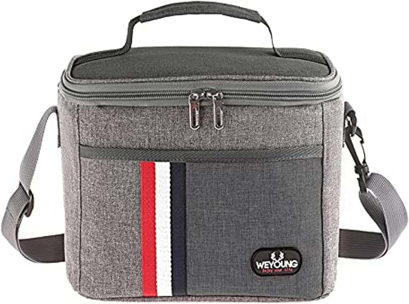 Lunch Bag Insulated Lunch Box Large Portable Cooler Tote bag for Men Women Adult for Office shoulder handbag Leakproof Water resistant (Grey)