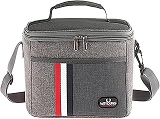 MahMir Lunch Bag Insulated Lunch Box Large Portable Cooler Tote bag for Men Women Adult for Office shoulder handbag Leakproof Water resistant (Grey)