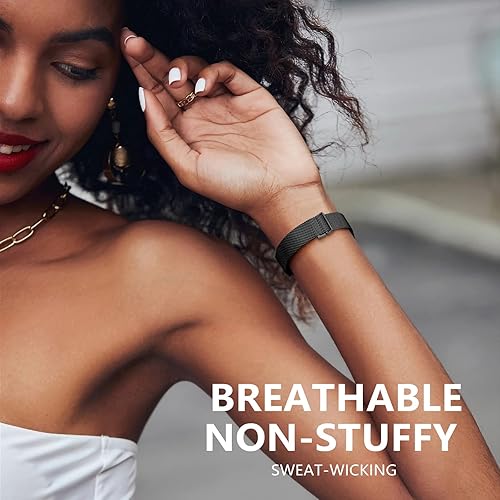 Miniatura 6 de Zedoli Compatible con Fitbit Luxe Bands para mujeres y hombres, correa de repuesto de metal de malla milanesa de acero inoxidable para Fitbit