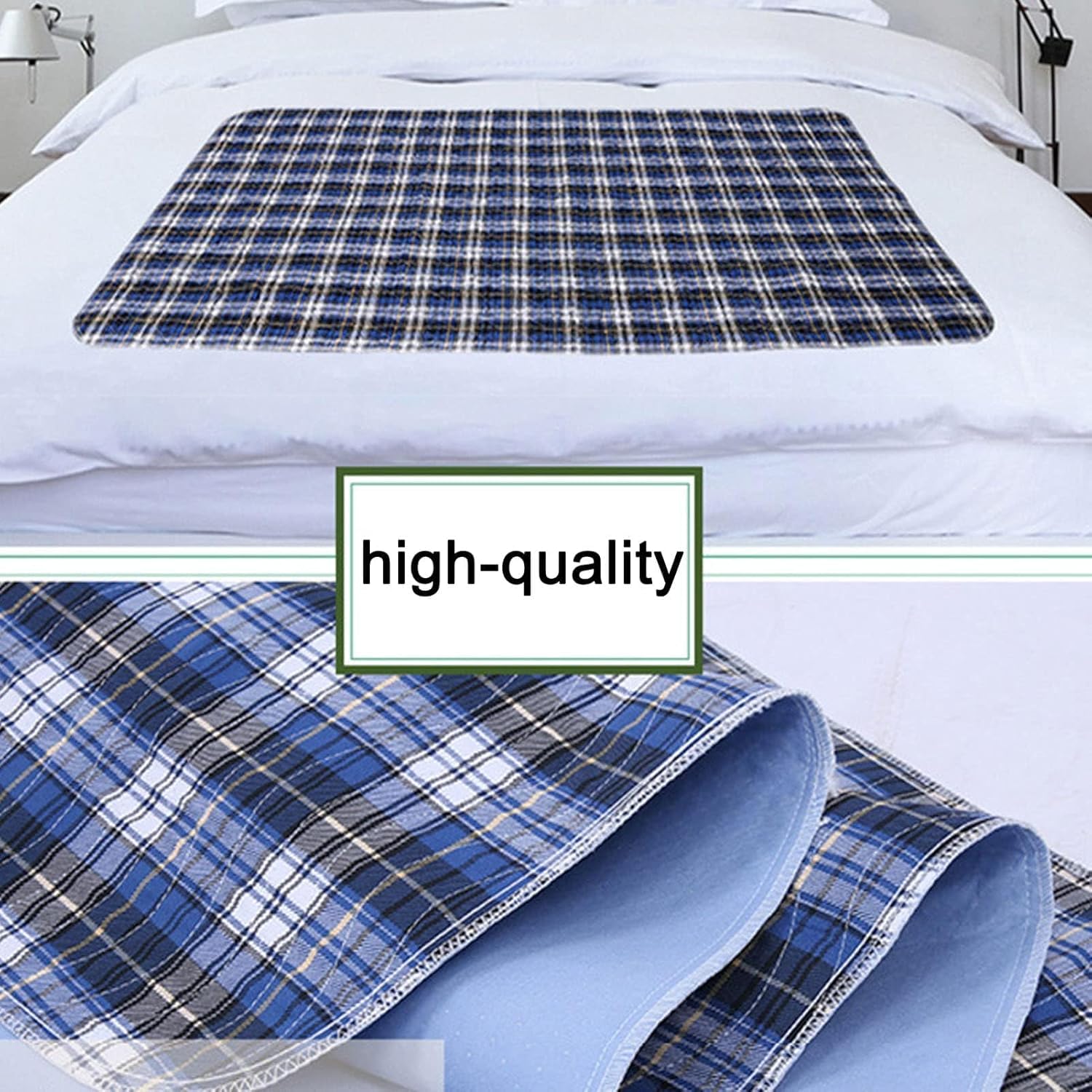 Almohadillas De Cama Para Incontinencia Impermeables Reutilizables, Protector De Colchón Antideslizante Para Almohadilla De Incontinencia Para Bebés Mayores Sábana Impermeable De 3 Capas,120*180CM