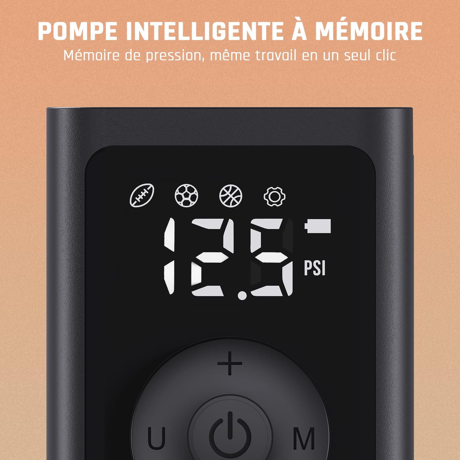 Pompe électrique à Ballon ETENWOLF P300 - 3200 MAh - Gonflage Et Dégonflage - Orange