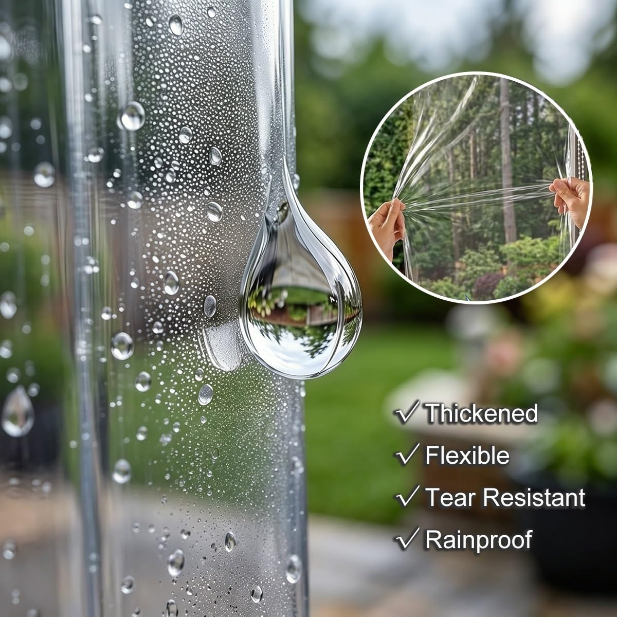 Tapparella avvolgibile trasparente esterna, persiane PVC impermeabili patio
