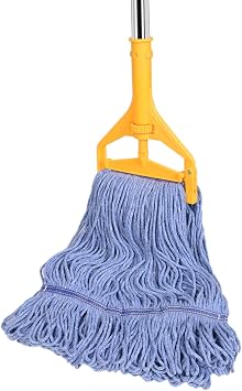 Commercial Mop, 63Inch Handle Heavy Duty Industrial Mop Looped-End String Wet Mops for Floor Cleaning for Warehouse, Workshop, Garage, Office, Home, Deck1 Mops Head