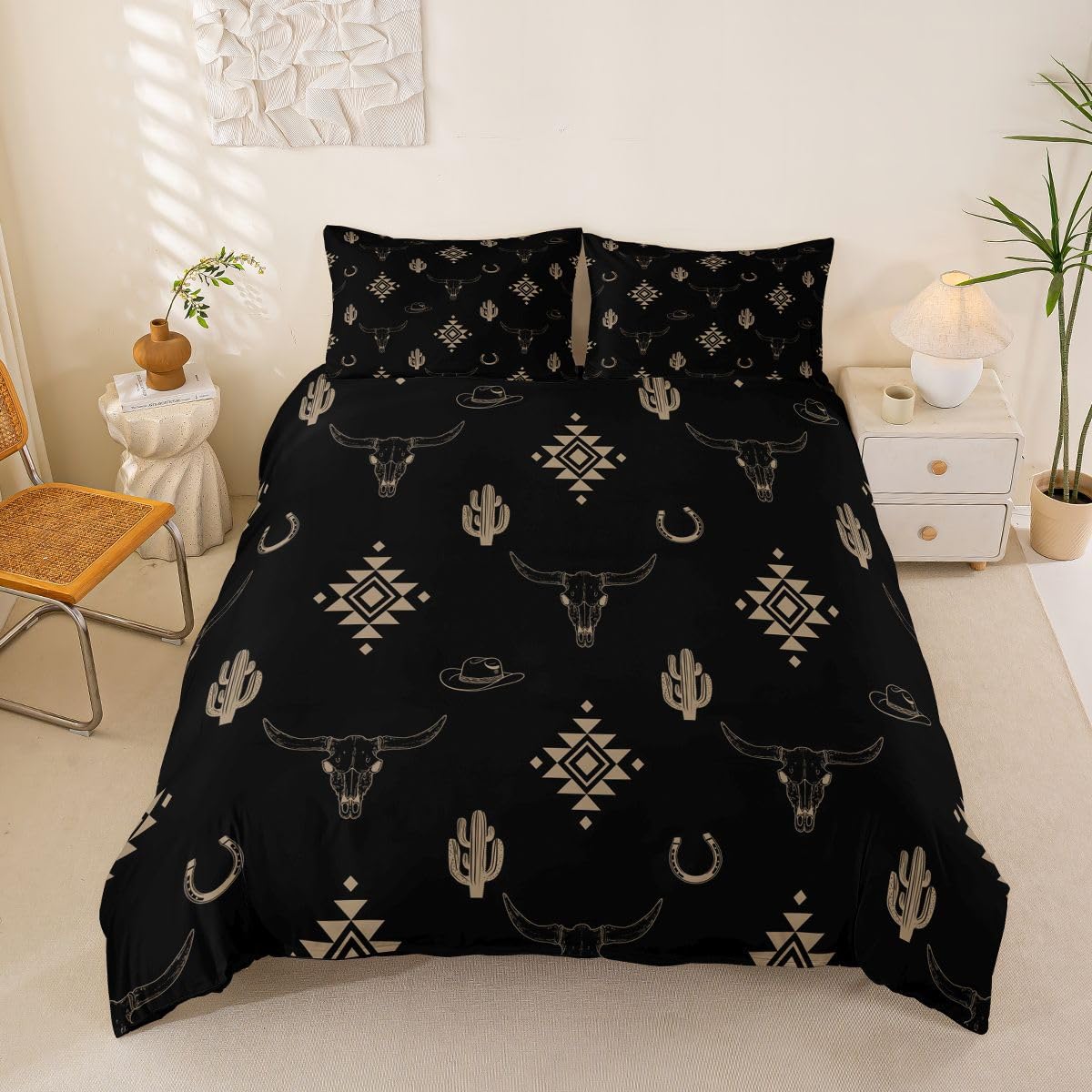 Housse de couette boho 220x240cm style amérindien pour une chambre cocooning