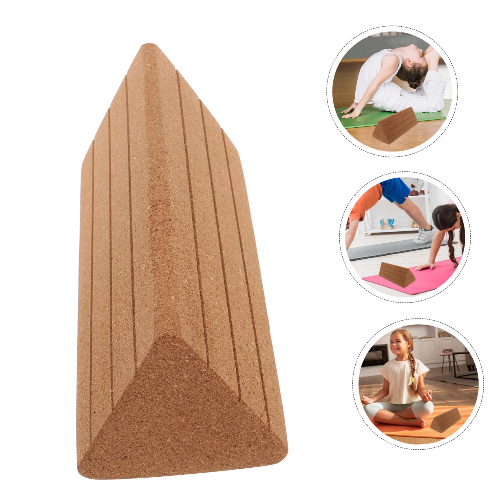 Toyvian Yoga Suaves De Corcho Bloques De Ejercicios Para Estiramiento Yoga y Fitness Bloque Triangular Antideslizante