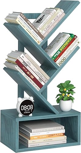 Estantería para libros de árbol pequeño, estantería de árbol negro de 5 niveles, estantería de escritorio azul, estantería de almacenamiento de disponible en Yaxa Guatemala