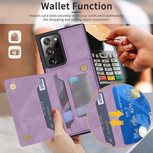 Miniatura 3 de Funda para Galaxy Note 20 Ultra 5G, diseño para Samsung Note20U, carcasas de teléfono con protector de pantalla, de piel sintética, soporte para