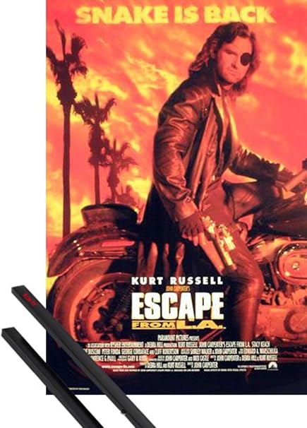 2013: Rescate En L.A. Cartel (98x68 cm) Kurt Russell Y 1 Lote De 2 Varillas Negras