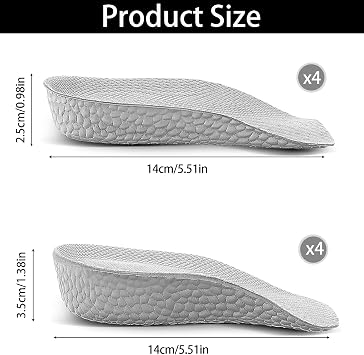 4 Pairs Height Increase Insole,Height Boosters for Men, Shoe Height Inserts for Men, Height Increasing Shoes, Height Insoles (2.5/3.5cm Height)