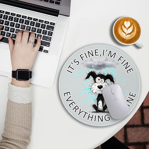 Miniatura 2 de Divertida alfombrilla de mouse para perro, lindas alfombrillas de mouse pequeñas para escritorio, alfombrilla de mouse redonda de viaje para mouse