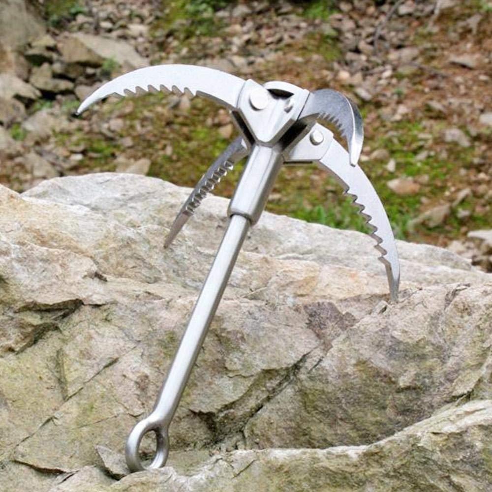 Edelstahl Kletterhaken mit Klappklauen ¨C Robuster Grappling Hook Karabiner f¨¹r Klettern, Abenteuer, Rettungseins?TZE und Outdoor Aktivit?Ten