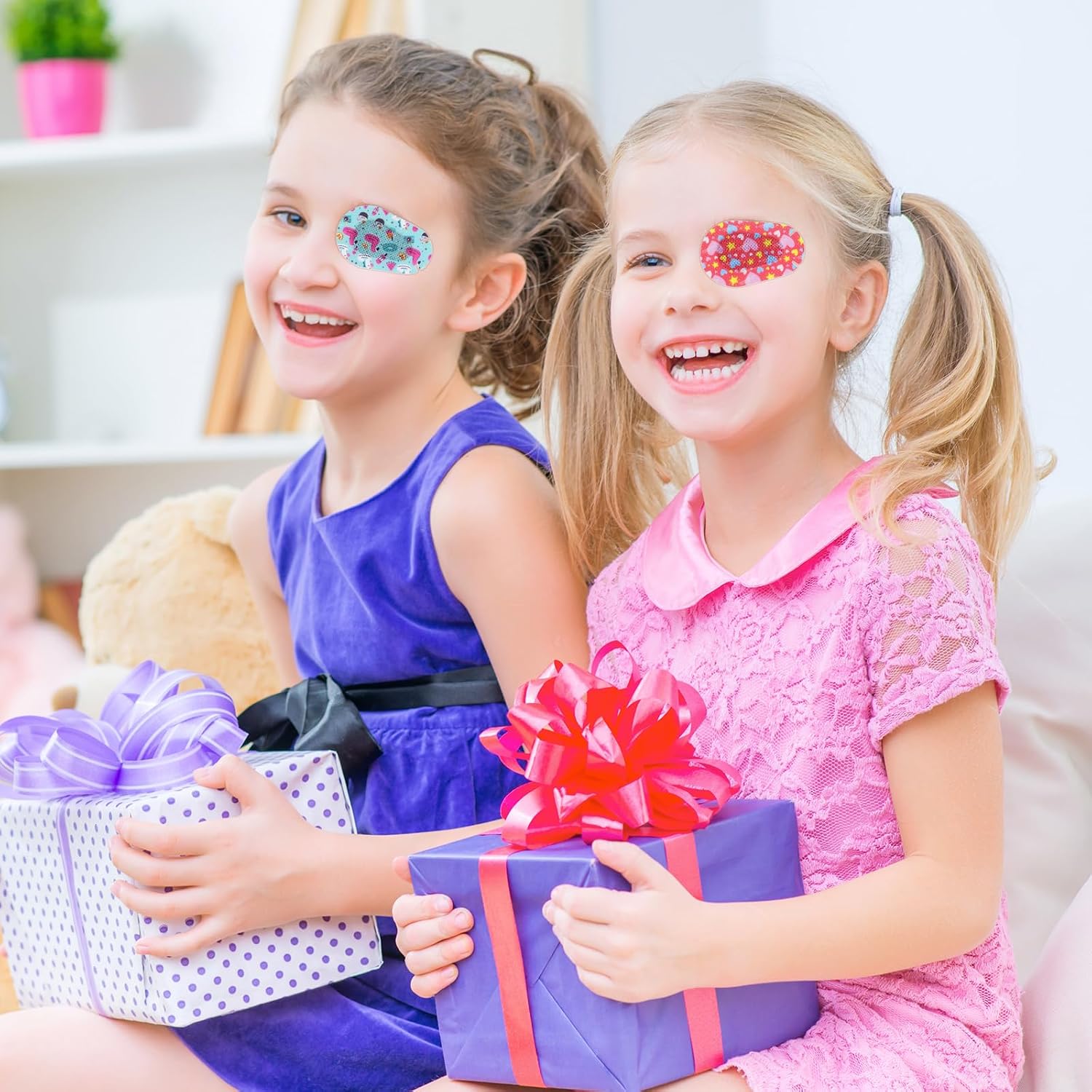 60PCS Adhesive Eye Patches for Kids, 20 Styles Eye Patch for Lazy Eye | Breathable, Amblyopia Light Blocking, Colorful and Fun Designs, For Toddlers Girls & Adults, 3"X1.9" Bulk Pack
