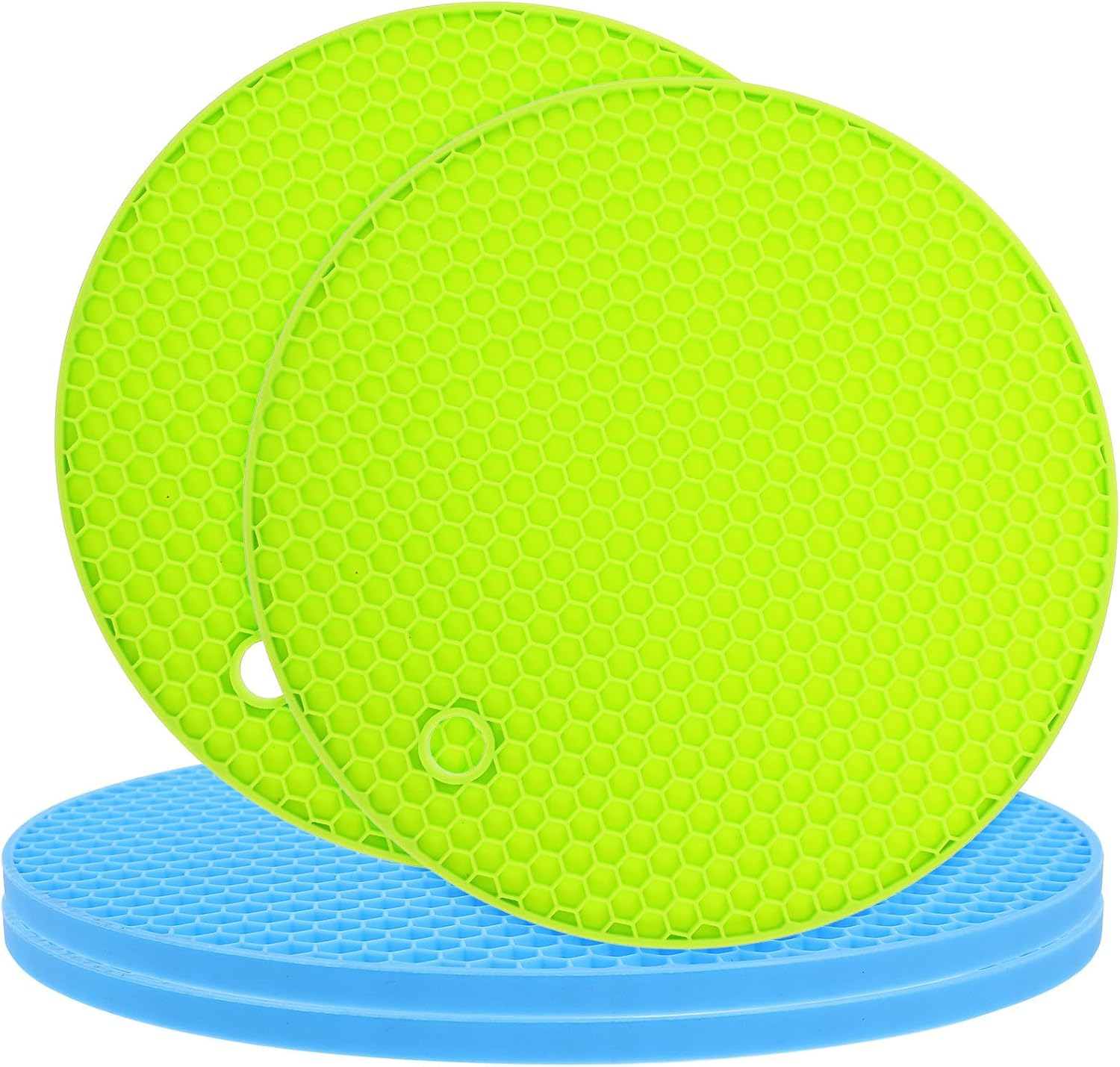4pcs Light Green Silicone Jar Opener Gripper Pad round Multi Purpose | 6.8 Inch Size, High Temperature Stability, Insulation, Creative Style