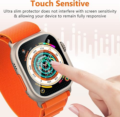 Miniatura 4 de UniqueMe Protector de pantalla compatible con Apple Watch Ultra de 1.929in, vidrio templado (grado militar a prueba de golpes), compatible con