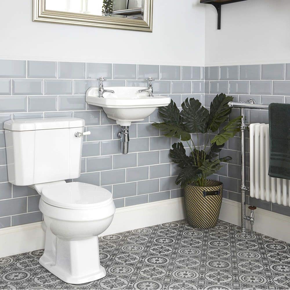 Milano White Richmond Close Coupled Toilet Wc Wall Hung 2 Tap Hole Bathroom Basin Sink