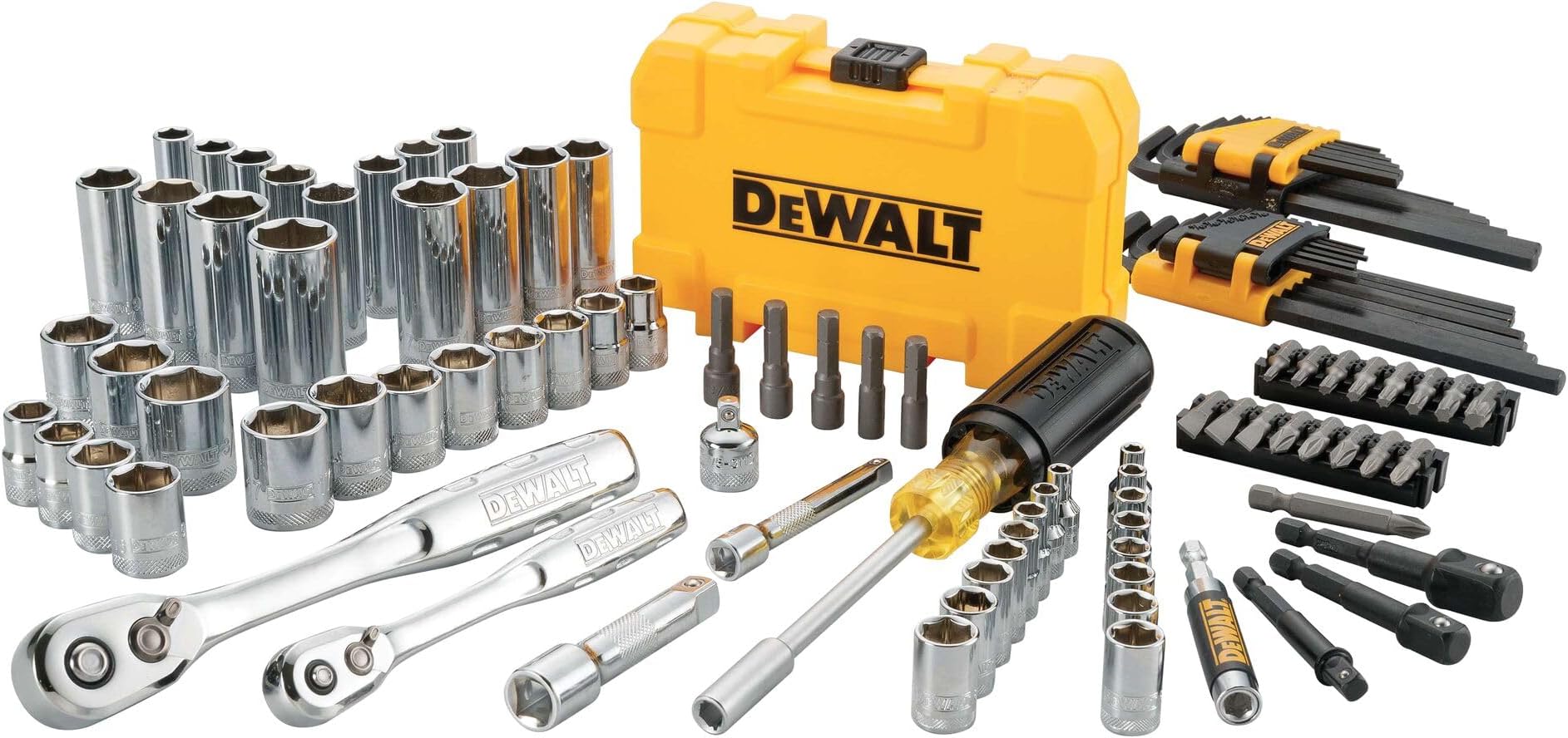 Mechanics Tools Kit And Socket Set, 1/4" & 3/8" Drive, Sae, 108-Piece (Dwmt73801)