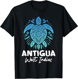 Antigua Souvenir West Indies Sea Turtle Tribal T-Shirt