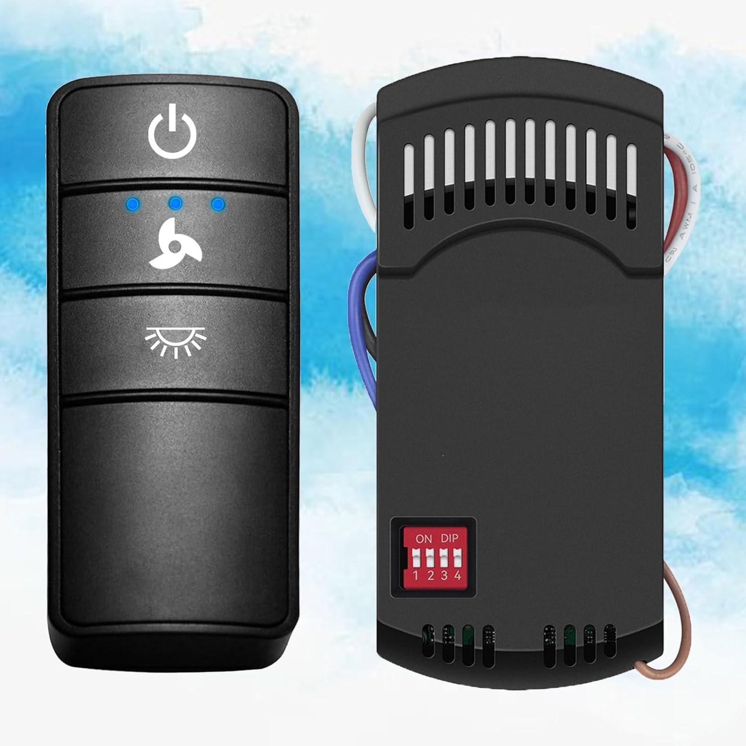 Universal Ceiling Fan Remote Control Kit Replacement for Hampton Bay, Home Decorators Collection 3-Speed Light Dimmer KUJCE10320/TR222A,2AAZPHD3/HD3,98130, with,Light Dimmer with Wall Holder Mount