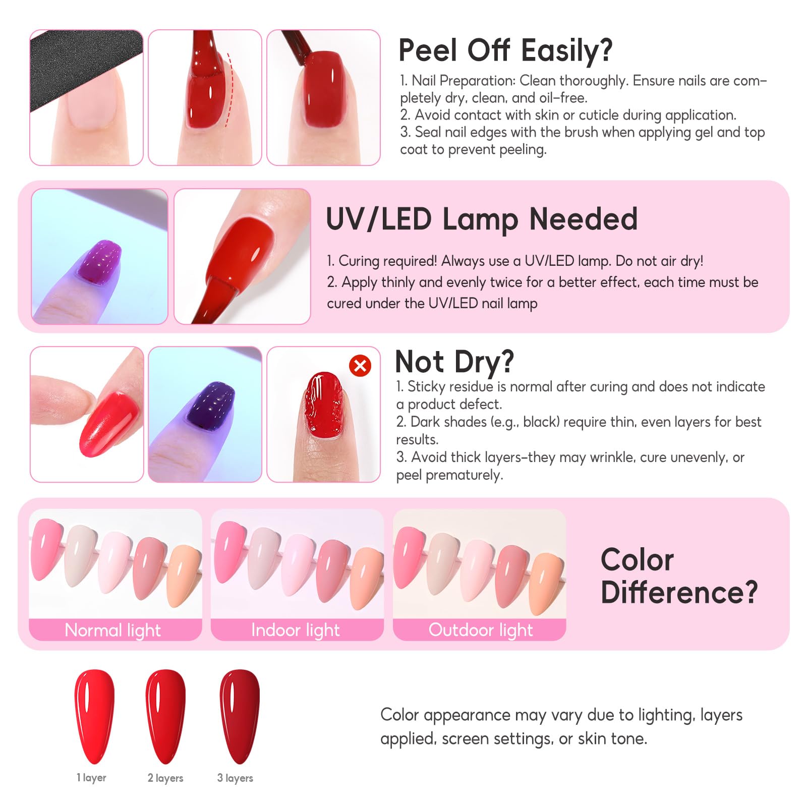 COSCELIA Gel Nail Polish Kit Multi-Color Manicure Set