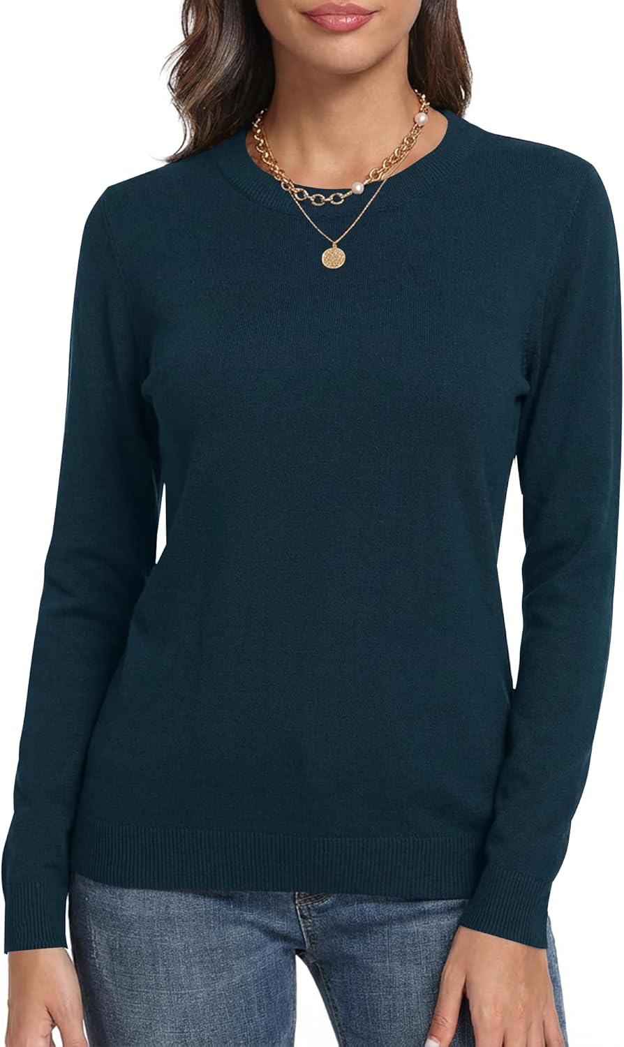 LaGracia Womens Wool Blend Crew Neck Long Sleeve Lightweight Fall Sweater 2026 - Image 2