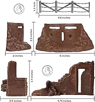 Vista 3 de BMC Classic Marx Axis Ambush - 14 piezas de plástico marrón ejército hombres Playset Accesorios