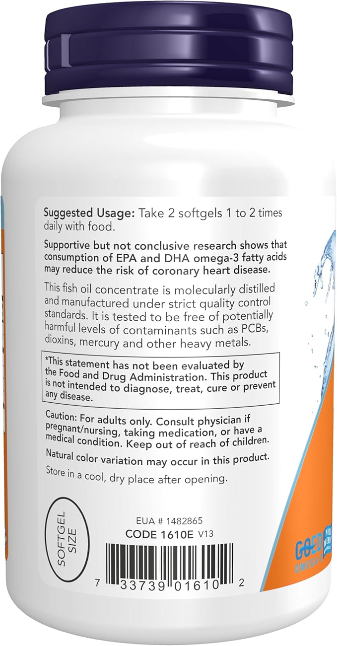 NOW Foods DHA-250 con 125 EPA, 120 Cápsulas Blandas miniatura 3