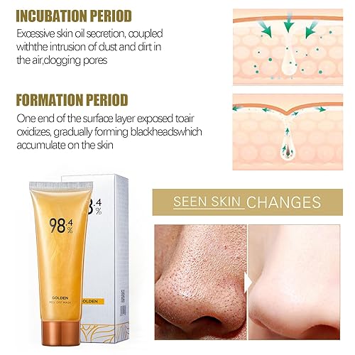 Miniatura 3 de Máscara de oro despegable, mascarilla de lámina dorada, 98.4% de oro, antienvejecimiento para hidratar, elimina puntos negros, reduce las líneas