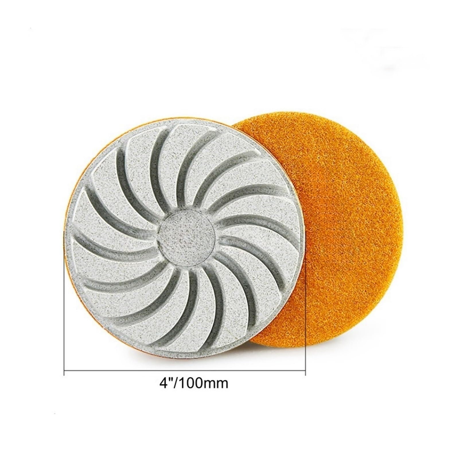 Polierscheibe für Tischschleifmaschine 3-stufiges Diamant-Bodenpolierpad 4"/100 mm Trockenpolierpad for Schleifen und Polieren von Beton-, Terrazzo- Zementböden(1)