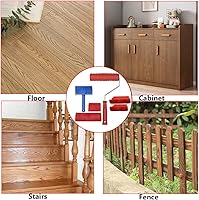 Vista 4 de Wood Graining Tool Set, 6pcs 7" Fake Wood Grain Roller Painting Tool with Handle DIY Rubber Graining Tool Paint Look Like Wood for Wall Room Art