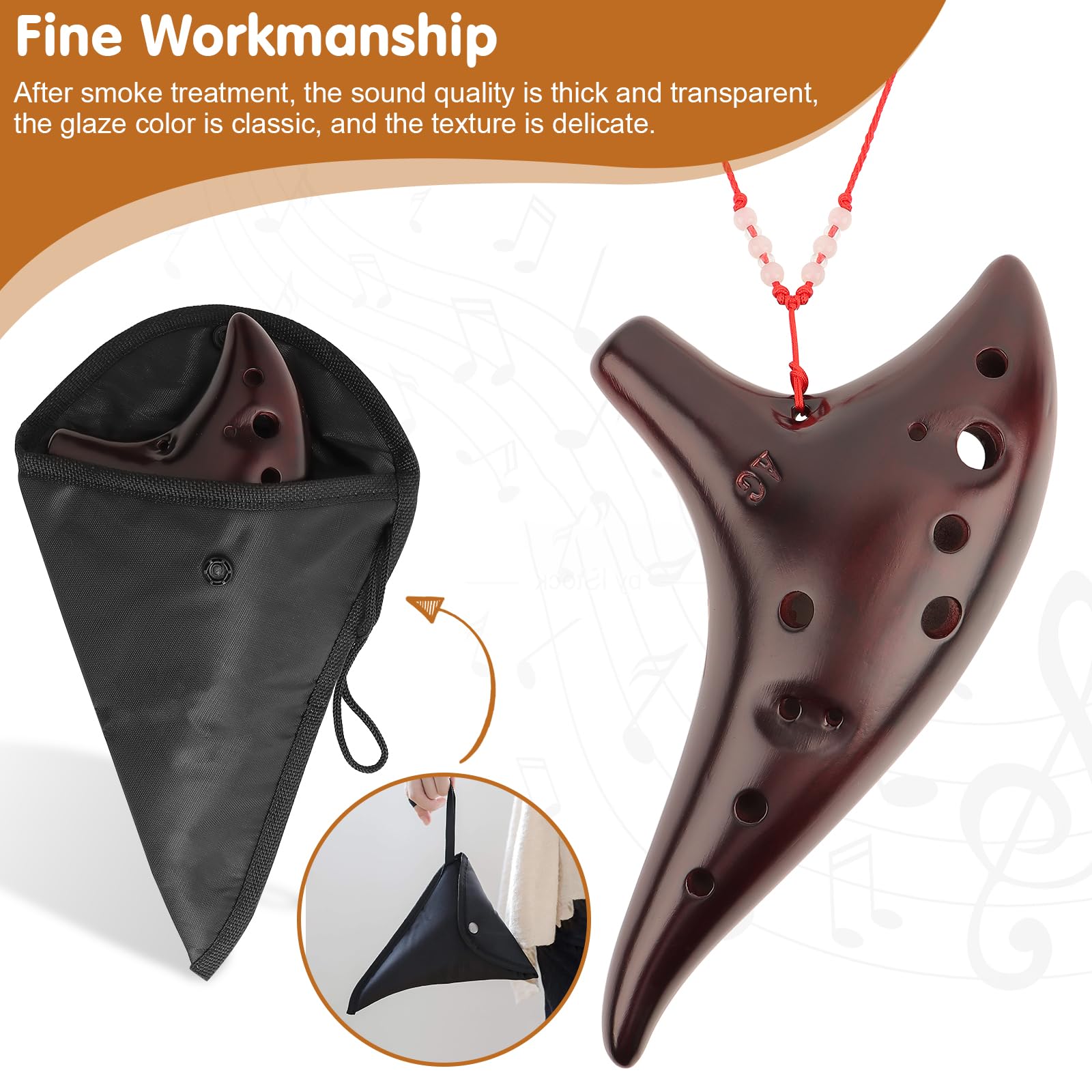 Ocarina Instruments de Musique Des pistes de Base pour Enfants Adultes Fumés Instrument de Musique Cadeau pour Enfants Et Adultes