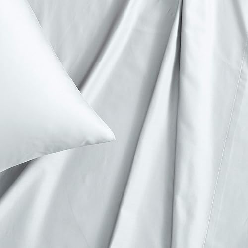 Miniatura 2 de Vera Wang - Juego de sábanas tamaño King, ropa de cama de algodón satinado de lujo, 800 hilos, decoración del hogar suave y lisa (azul pálido, 4