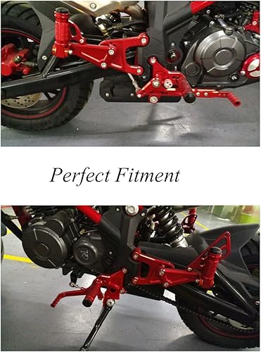 Miniatura 7 de FXCNC Juego de clavijas traseras ajustables CNC CNC para motocicleta, compatible con Benelli TNT 125 135 TNT125 TNT135 BJ125 2016 2017 2018 2019